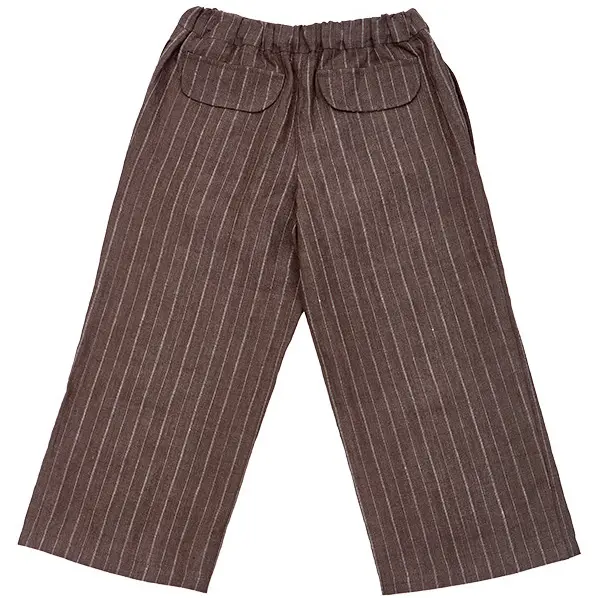 Linen Emil Pants Pinstripe - Brown - 18-36m only