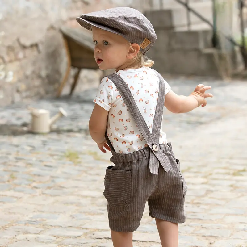 Linen Flat Cap - Brown - 1-8y