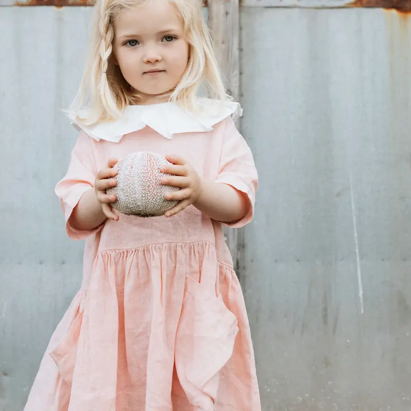 Linen Pocket Dress - Blush - 18m-8y