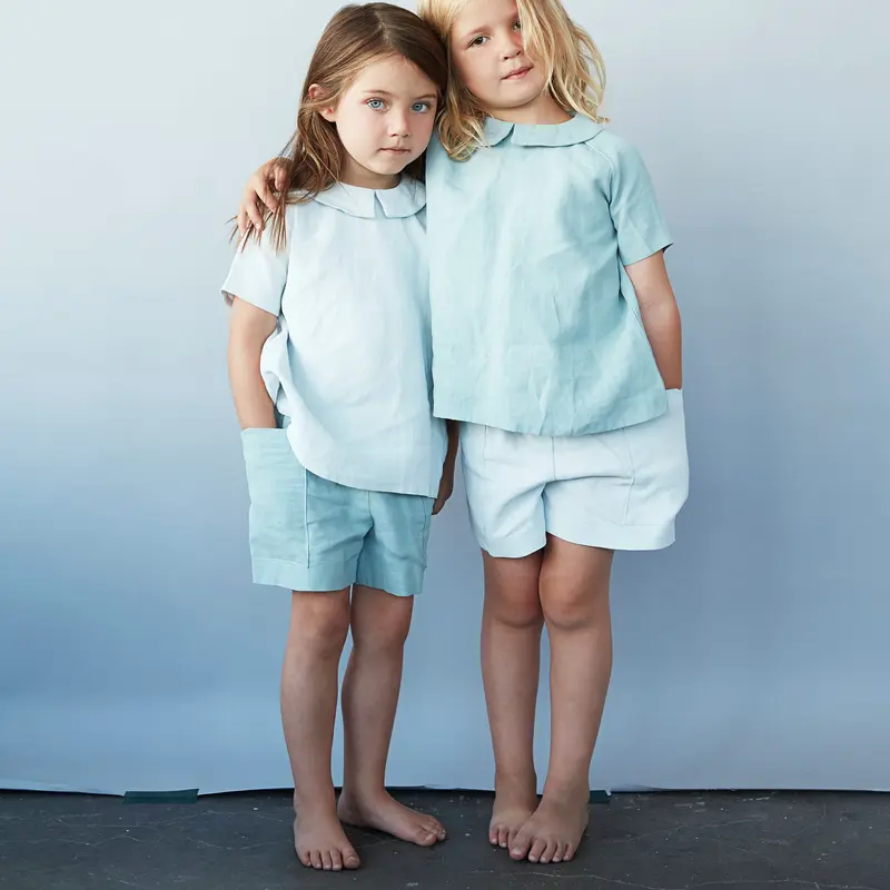Linen Pocket Shorts - Sage - 3-5y only