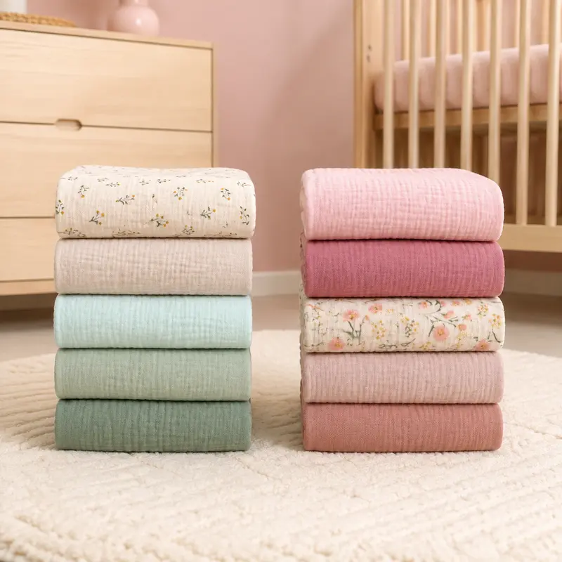 Linges Bébé en Gaze 4 Épaisseurs – Lot de 5