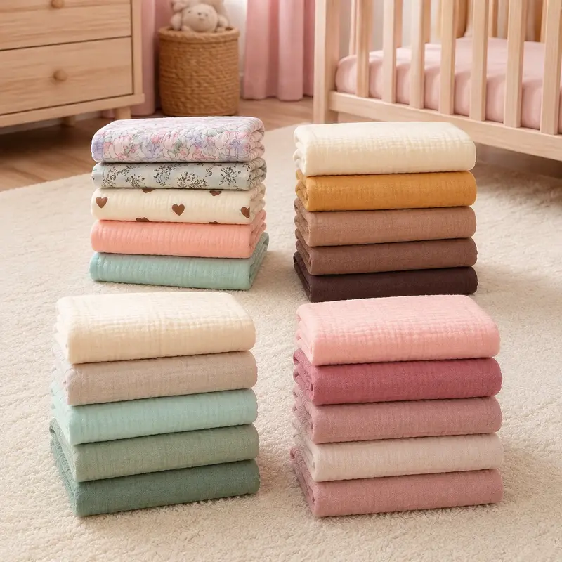 Lingettes Bébé en Gaze de Coton – Lot de 5