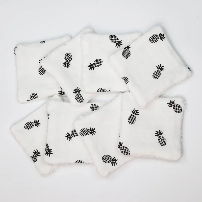 Lingettes lavables ananas noir