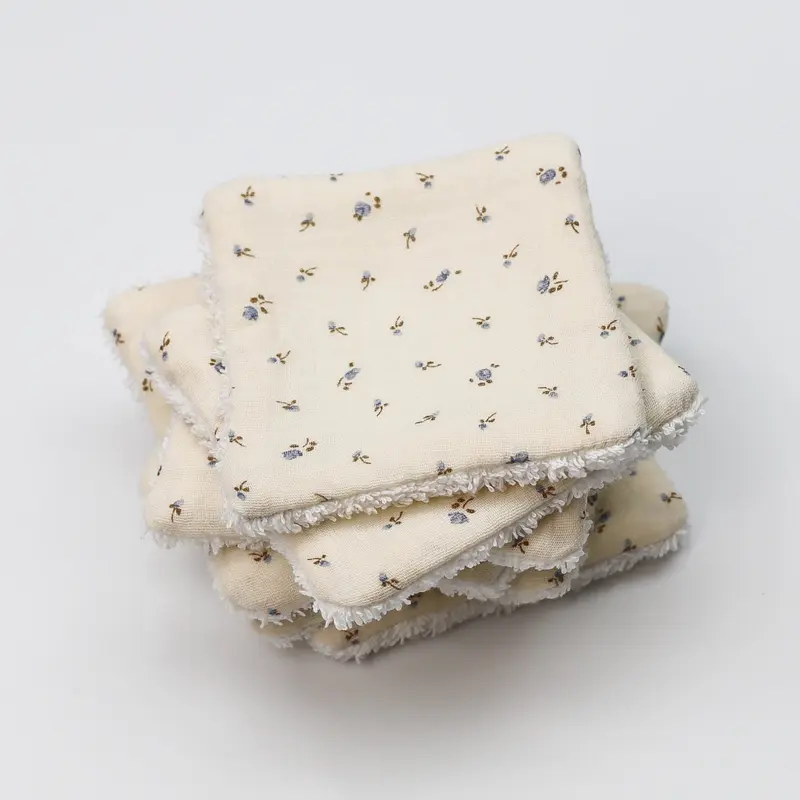 Lingettes lavables bouton bleu