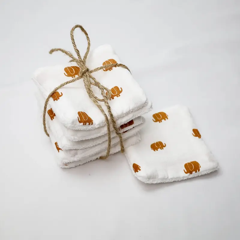 Lingettes lavables éléphant camel