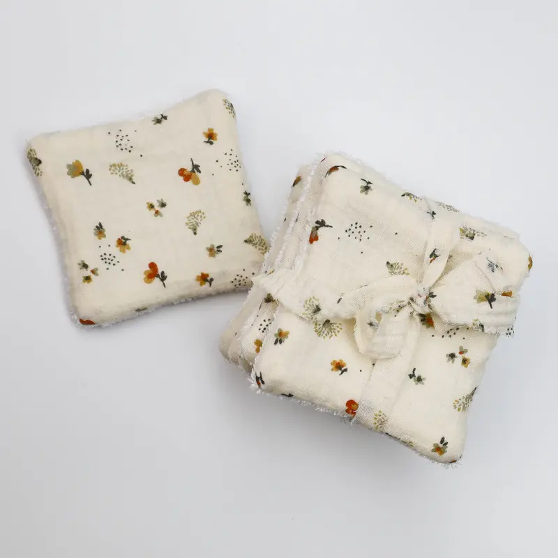 Lingettes lavables fleurs et hérissons