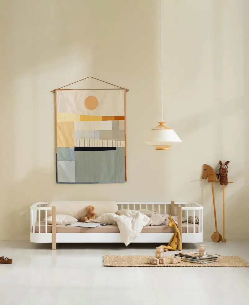 Lit Au Sol Oliver Furniture Original, 90x200 Cm, Blanc/chêne