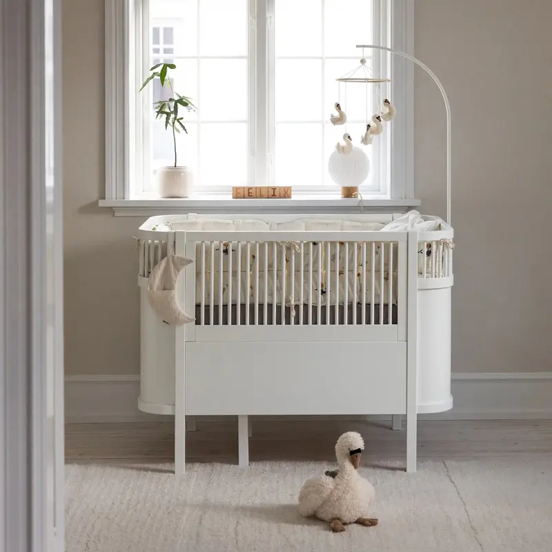 Lit Bébé évolutif Sebra en Bois 70x110 cm - Blanc