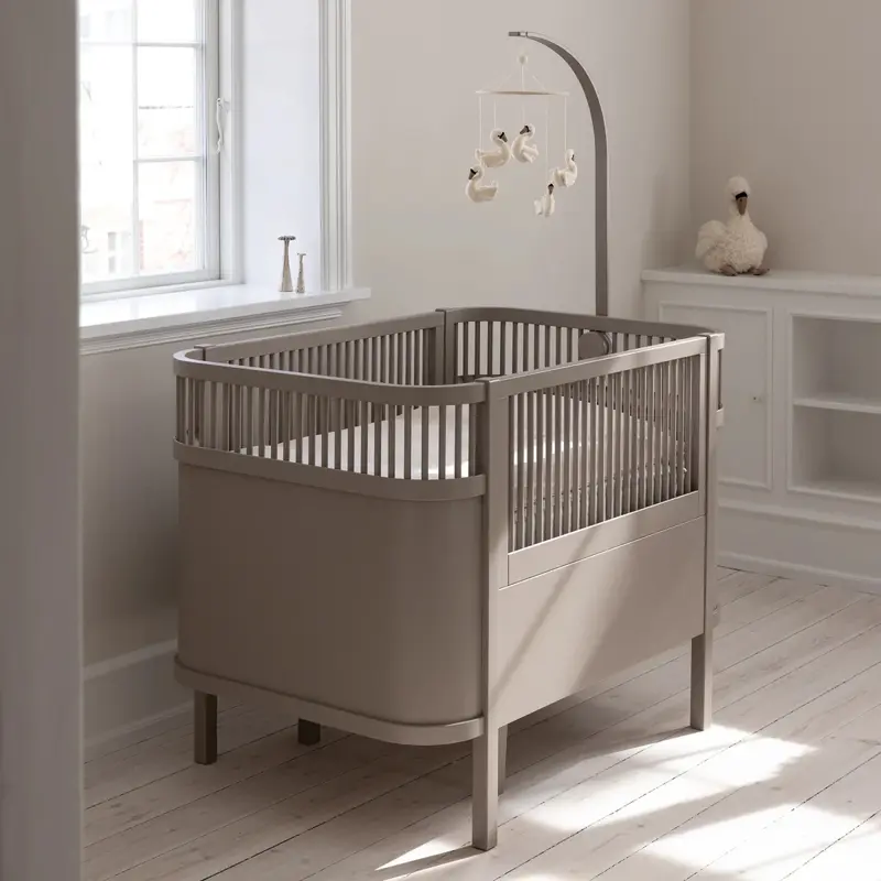 Lit Bébé évolutif Sebra en Bois 70x110 cm - Jetty Beige