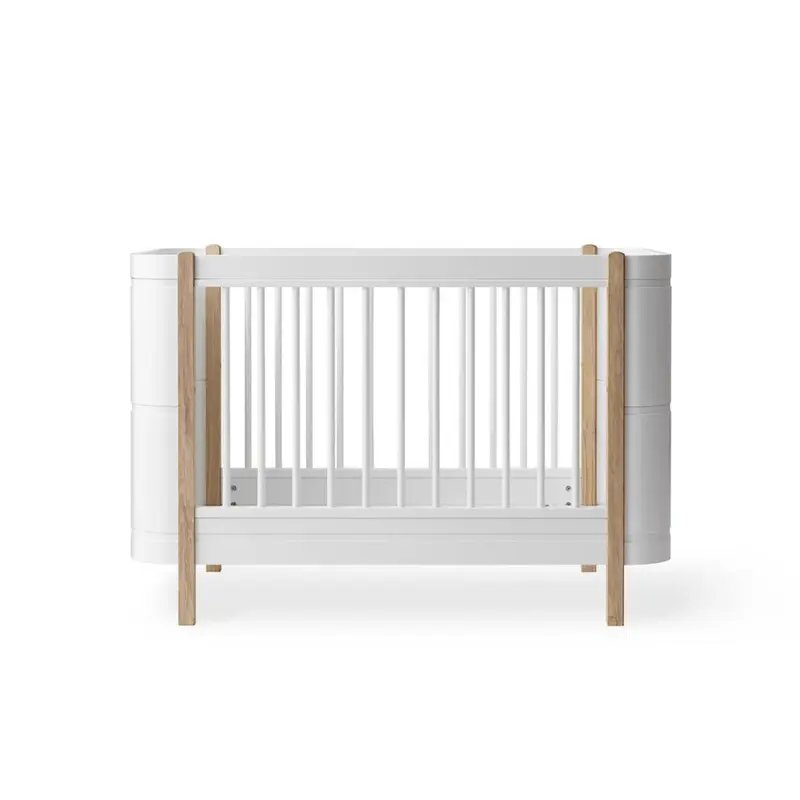 Lit Bébé Évolutif Wood Mini+, Blanc/Chêne