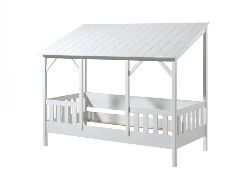 Lit Cabane(03) HOUSEBED 90x200cm Toit Blanc