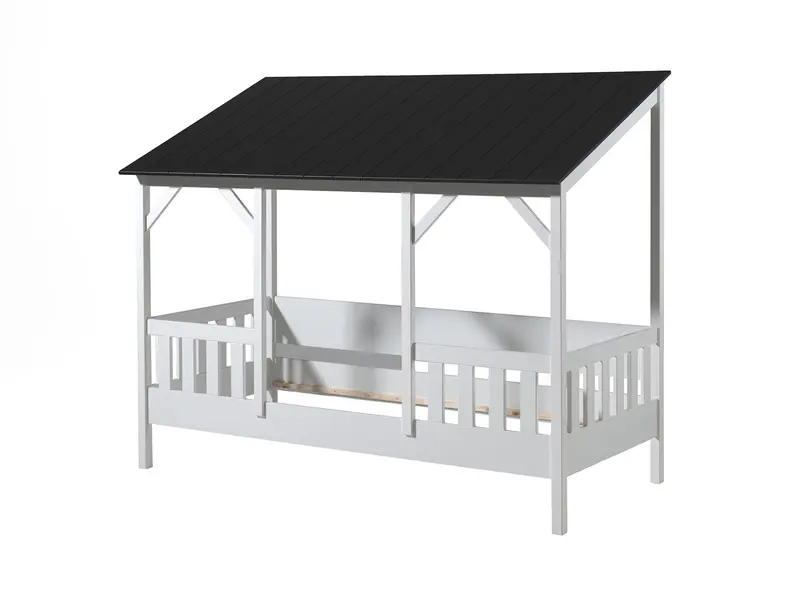 Lit Cabane(03) HOUSEBED 90x200cm Toit Noir