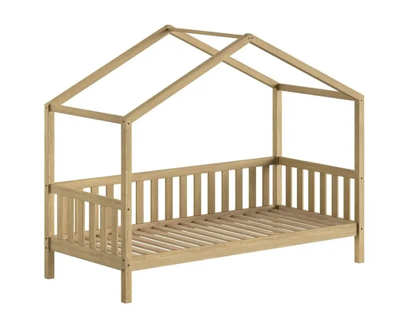 Lit Cabane Nature Avec Grille 90 X 200 cm Chêne