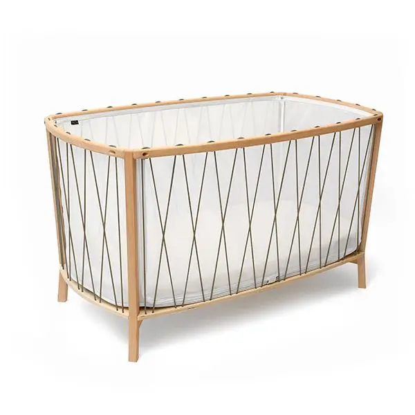 Lit KIMI 120 Avec Matelas Coco Naturel + Surmatelas + Lacets Hazelnut