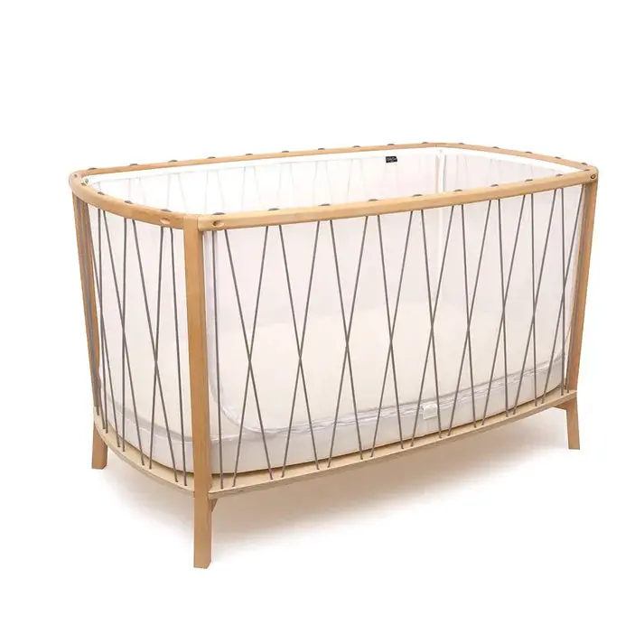 Lit Kimi 120 Avec Matelas En Mousse + Surmatelas + Lacets Hazelnut