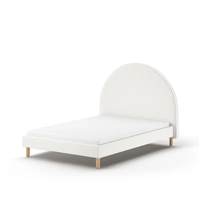 Lit Lune 140 X 200 Cm Blanc Boucle