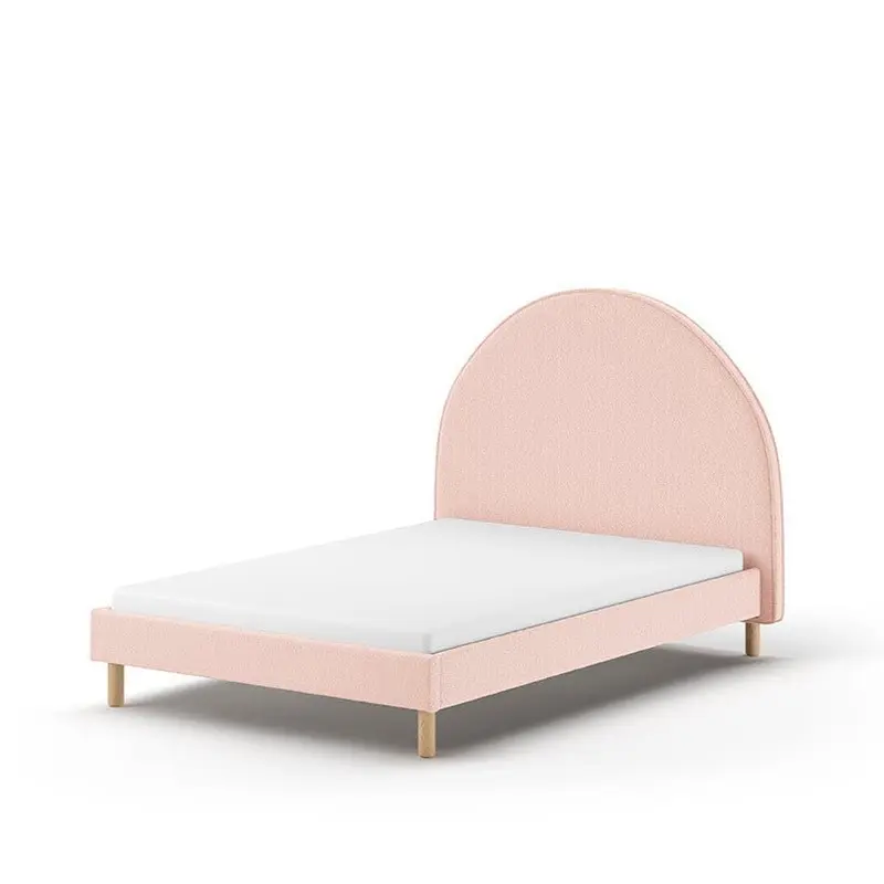Lit Lune 140 X 200 Cm Rose Boucle