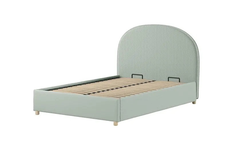 Lit LUNE Stokage 140 X 200 Cm Vert Bouclé