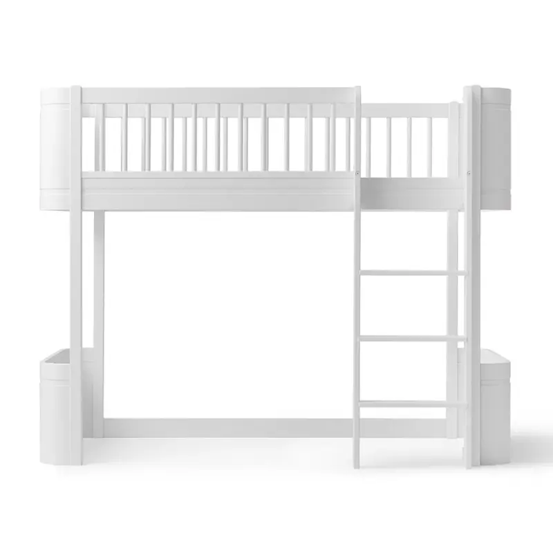 Lit Mezzanine Mi-haut Wood Mini+, Blanc