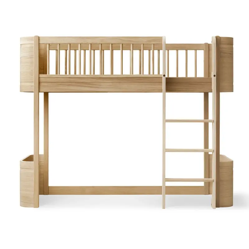 Lit Mezzanine Mi-haut Wood Mini+, Chêne