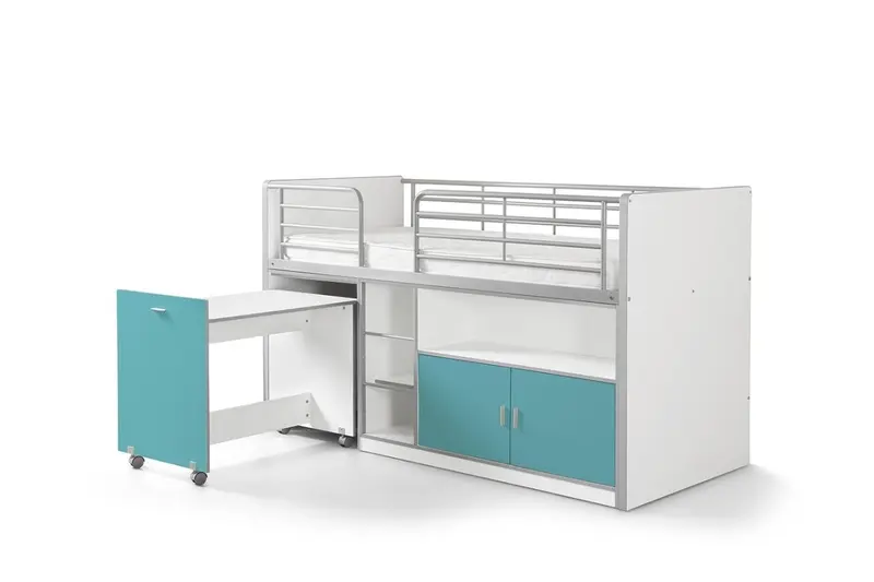 Lit Mi-Hauteur (91) BONNY 90 X 200 Cm Turquoise