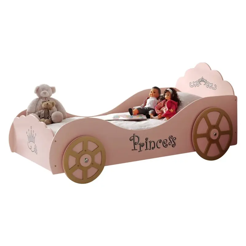 Lit Voiture Princess Pinky Avec Matelas 90 X 200 Cm