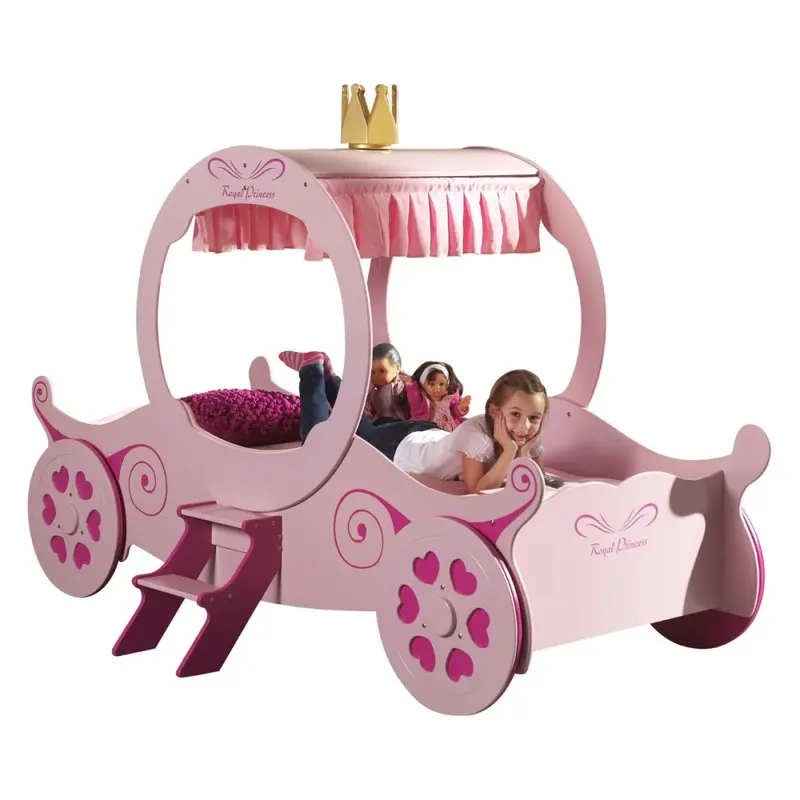 Lit Voiture Royale Princesse Avec Matelas 90 X 200 Cm