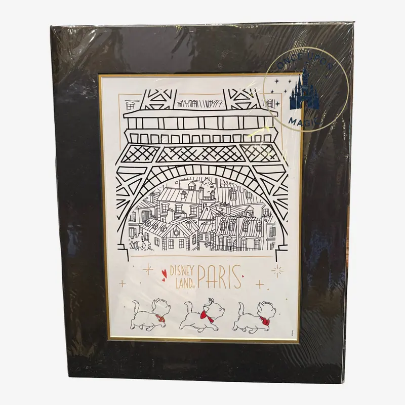 Lithographie Les Aristochats Tour Eiffel — Disneyland Paris