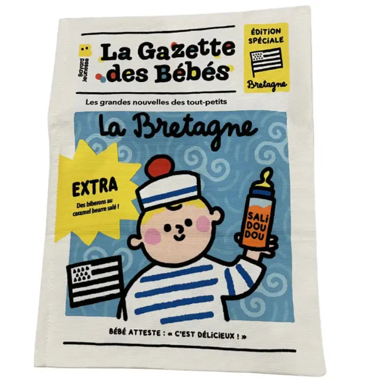 Livre bébé tissu bruissant Bretagne – livre sensoriel naissance
