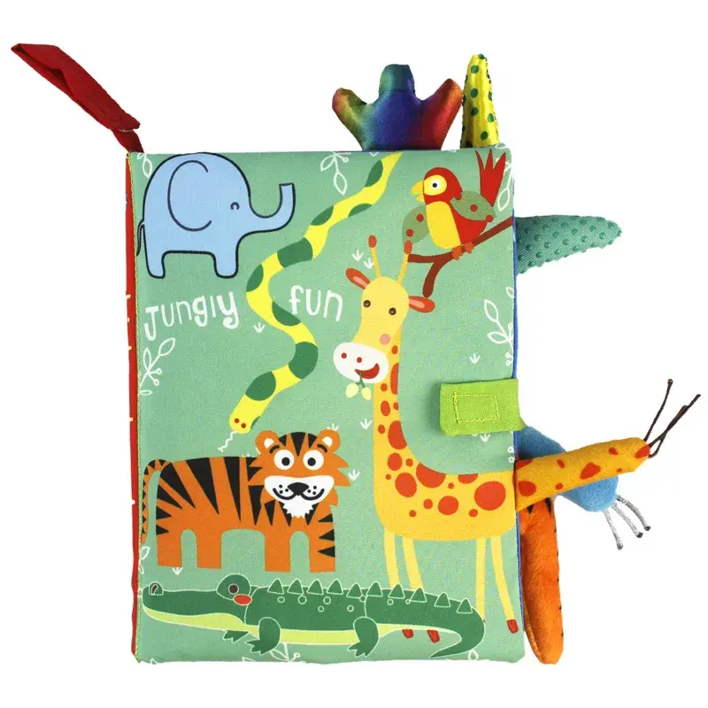 Livre tissu bébé animaux Mybooni | Queue grelot éveil sensoriel 0-36M