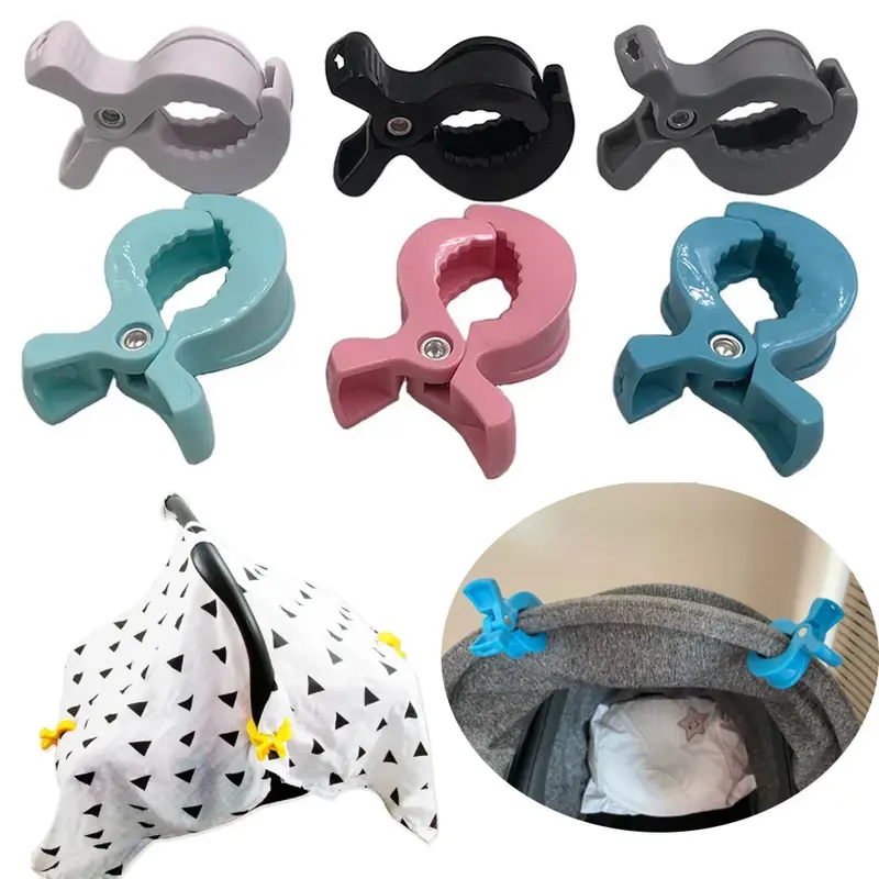 Lot 2 pinces crocodile poussette bébé - clip multifonction siège auto accessoires pram