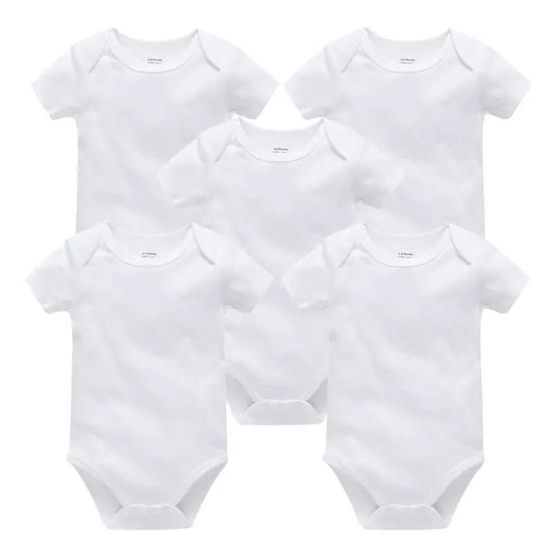 Lot 3 à 6 bodies bébé coton manches courtes blanc Kavkas - 0-24 mois