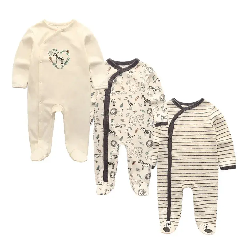 Lot 3 Pyjamas Bébé Automne-Hiver | 100% Coton Doux