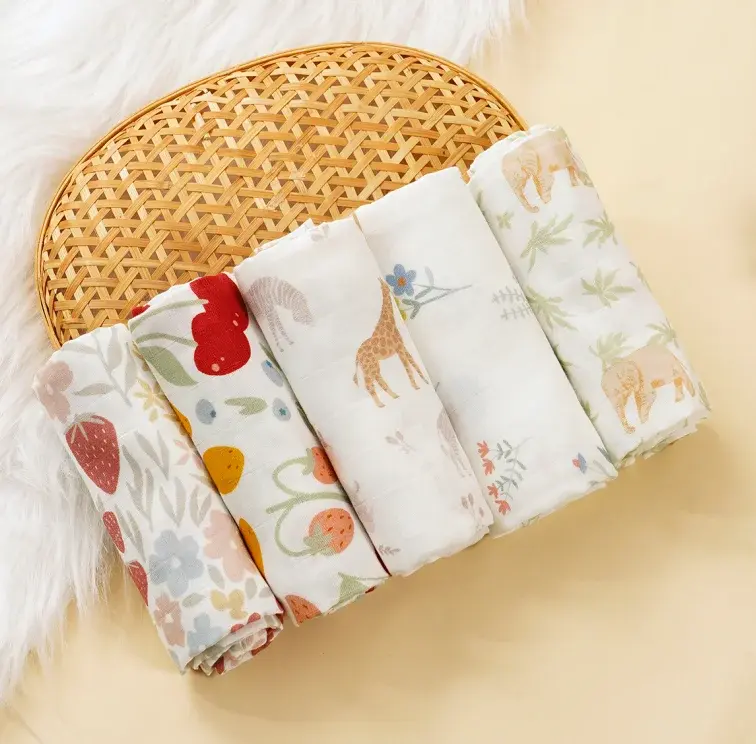 Lot 5 langes multifonctions bébé Mybooni — Coton bambou certifié
