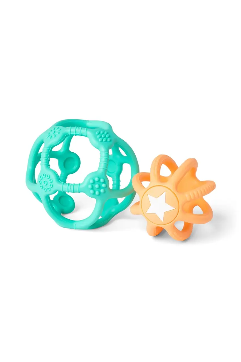 LOT DE 2 BALLES SENSORIELLES GREEN ET ORANGE - LITTLE L
