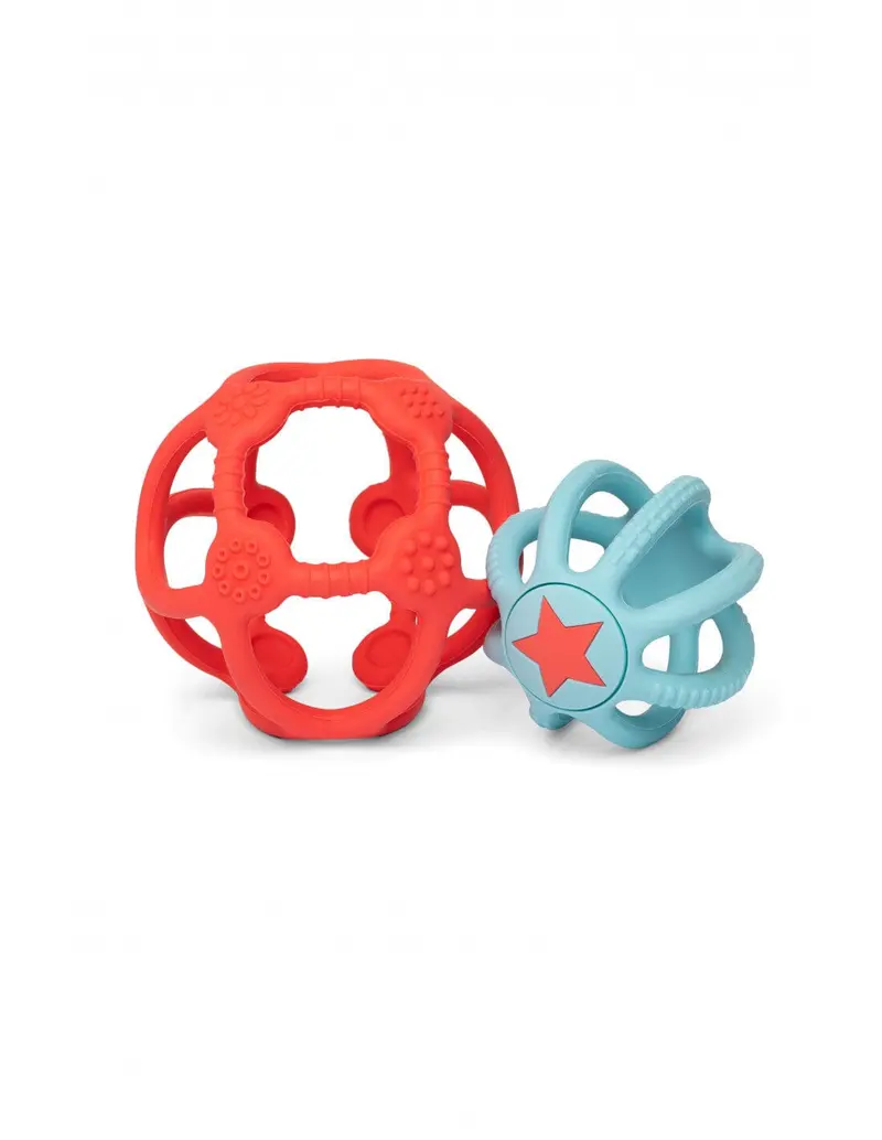 LOT DE 2 BALLES SENSORIELLES ORANGE ET BLEU - LITTLE L