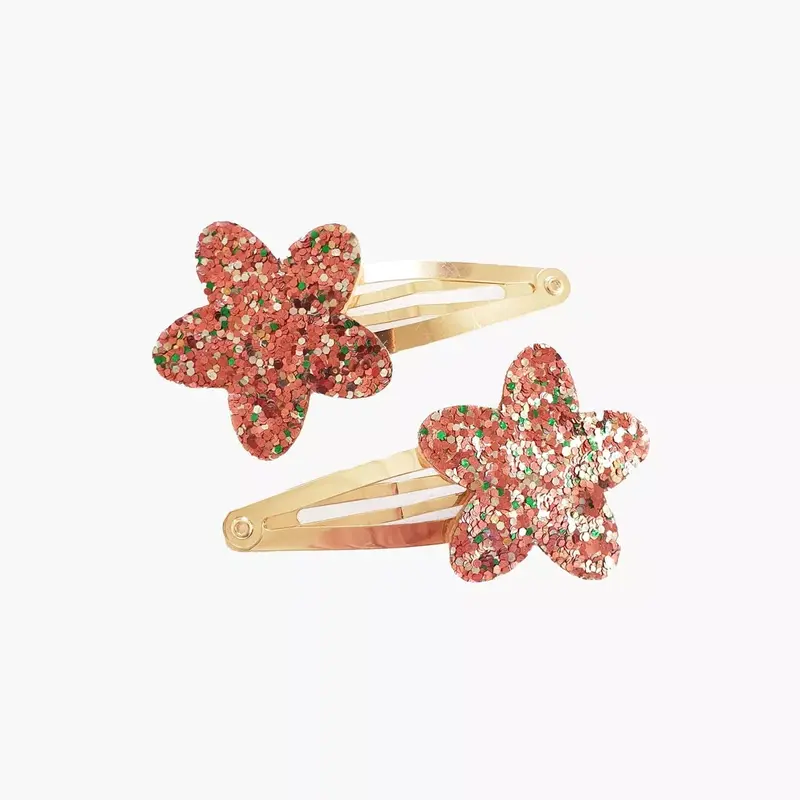 Lot de 2 barrettes étoiles paillettes - Rose - Mini Galaxie