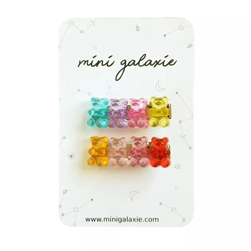 Lot de 2 barrettes Oursons Bonbons Guimauves - Multicolore - Mini Galaxie
