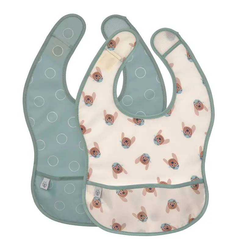 Lot de 2 bavoirs avec poche Tiny team dog - LASSIG