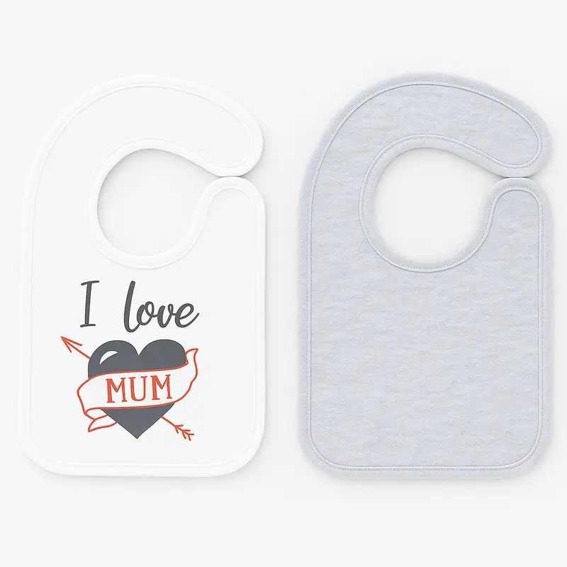Lot de 2 bavoirs naissance I love Mum