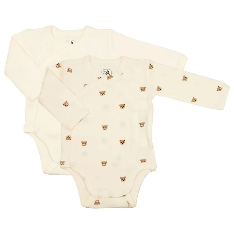 Lot de 2 bodies bébé en coton – Ourson