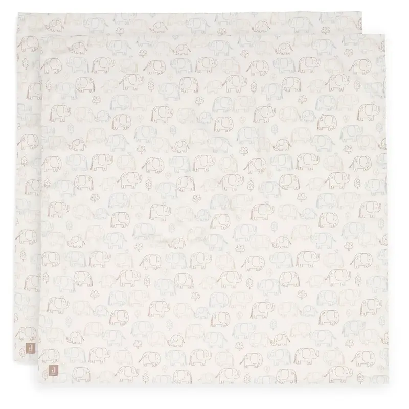 Lot de 2 langes (115 x 115 cm) - Elephant Tales - Jollein
