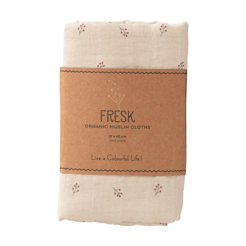 Lot de 2 langes 60 x 70 cm Berries - FRESK