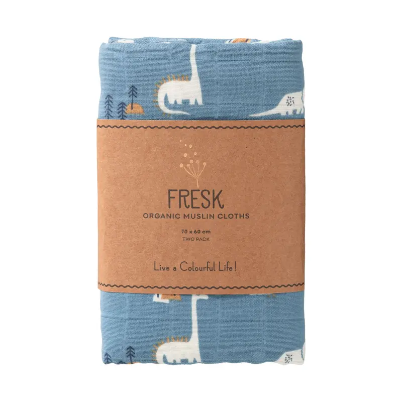Lot de 2 langes 60 x 70 cm Dino - FRESK