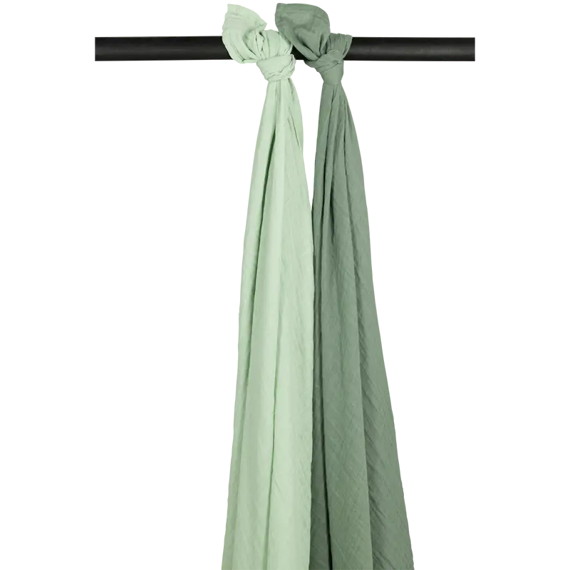 Lot de 2 langes SOFT GREEN FOREST GREEN 120x120cm