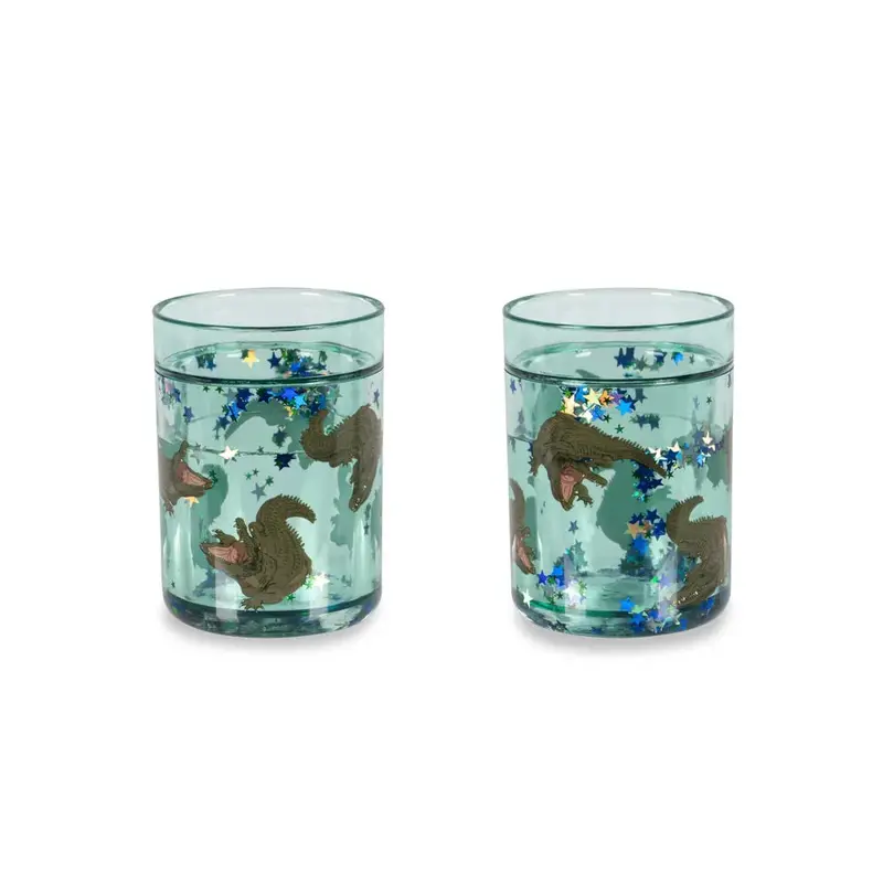 Lot de 2 verres à paillettes - Crocodile - Konges Sløjd