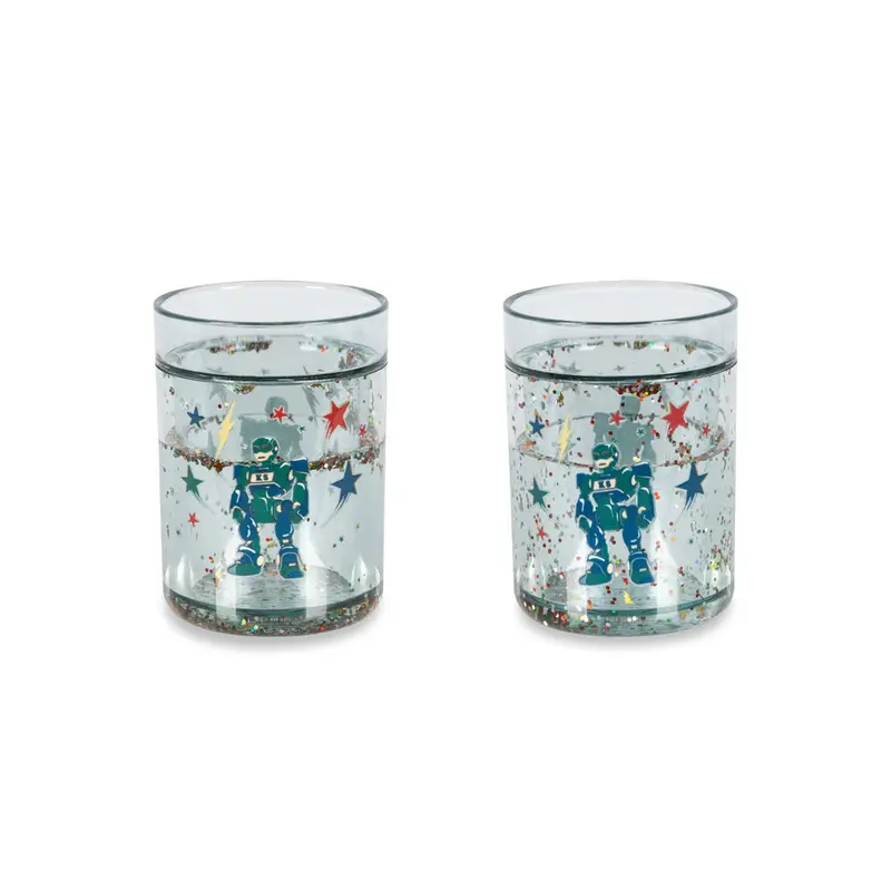 Lot de 2 verres à paillettes - Hero Robot - Konges Sløjd