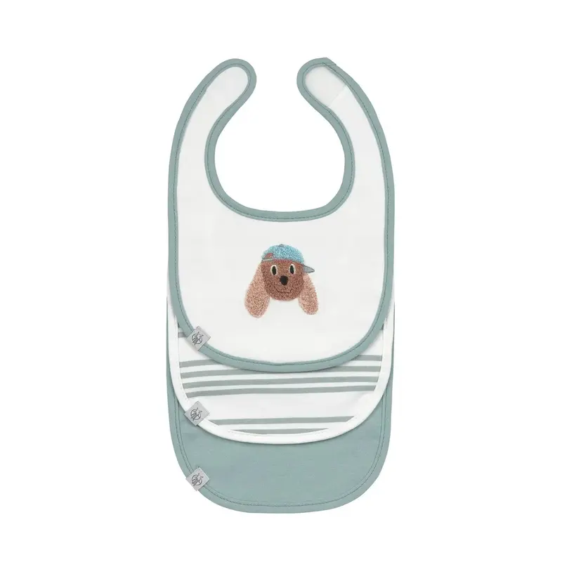 Lot de 3 bavoirs naissance Tiny team dog- LASSIG