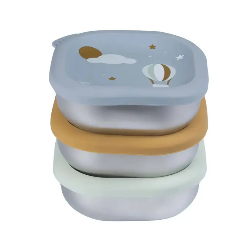 Lot de 3 boîtes repas inox 250ml Béaba - Adventure
