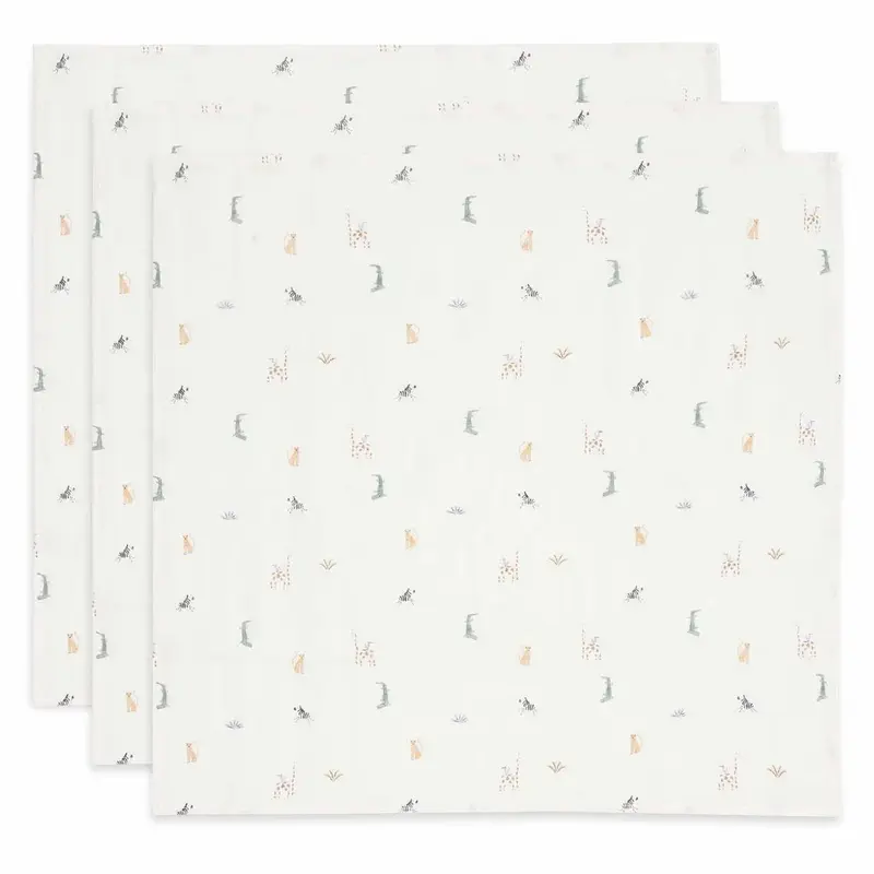 Lot de 3 langes (70x70 cm) - Jungle Jambo - Jollein